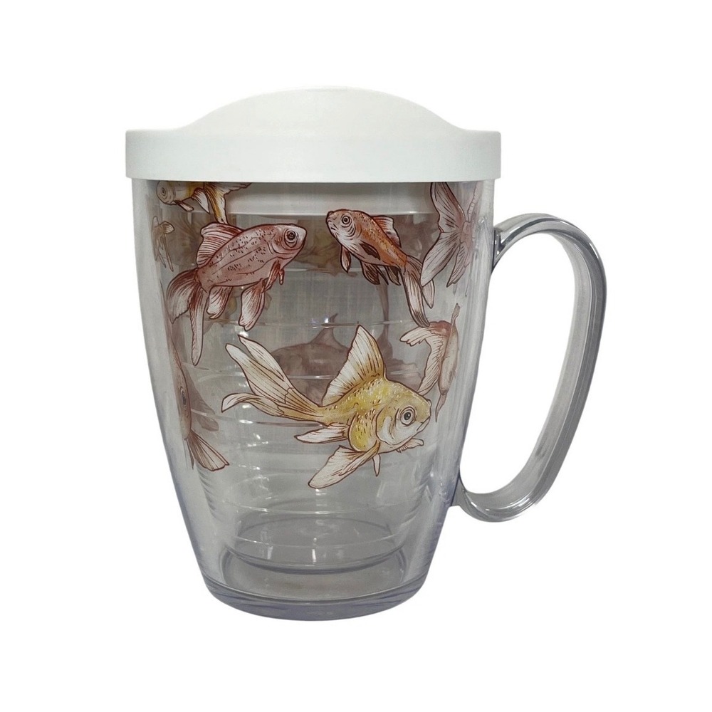 Tervis Goldfish Insulated Tumbler Mug with Lid 16oz Orange Gold Fish Clear
